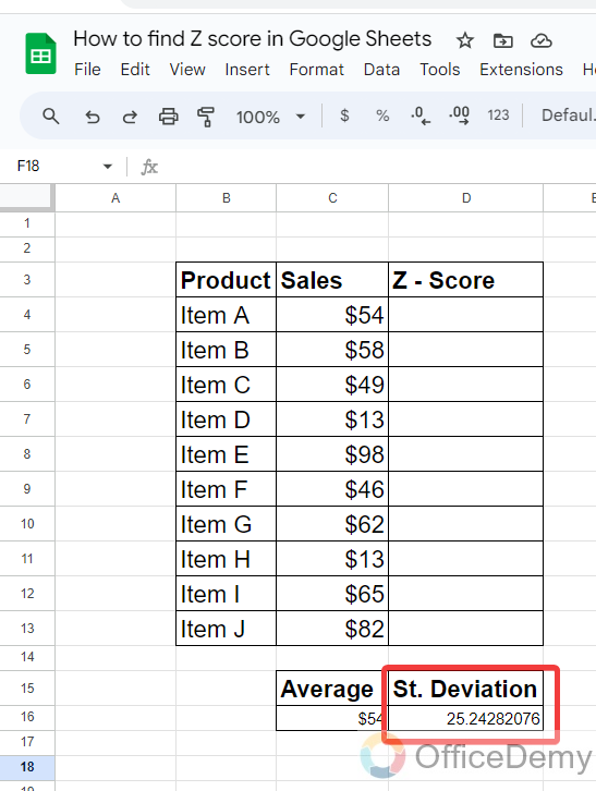 How to Find Z Score in Google Sheets 7