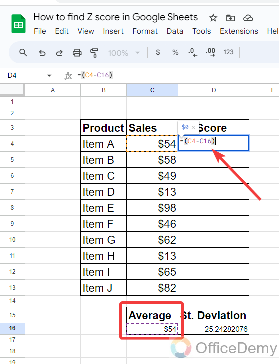 How to Find Z Score in Google Sheets 9
