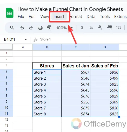 How to Make a Funnel Chart in Google Sheets 3
