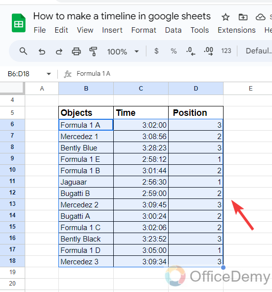 How to Make a Timeline in Google Sheets 2
