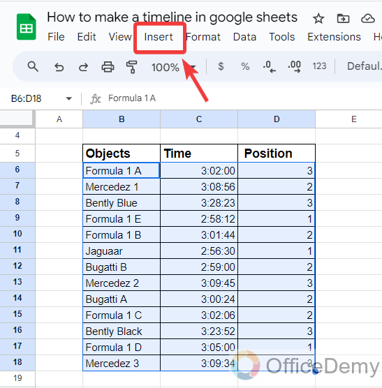 How to Make a Timeline in Google Sheets 3