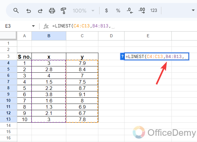 How to Use Linest Function in Google Sheets 11