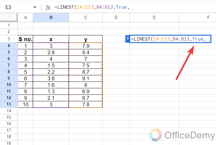 How to Use Linest Function in Google Sheets 12