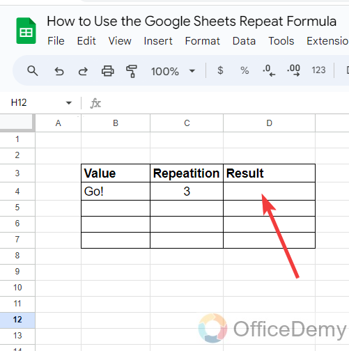 How to Use the Google Sheets Repeat Formula 1