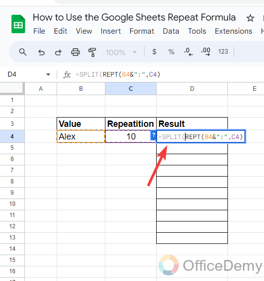 How to Use the Google Sheets Repeat Formula 11