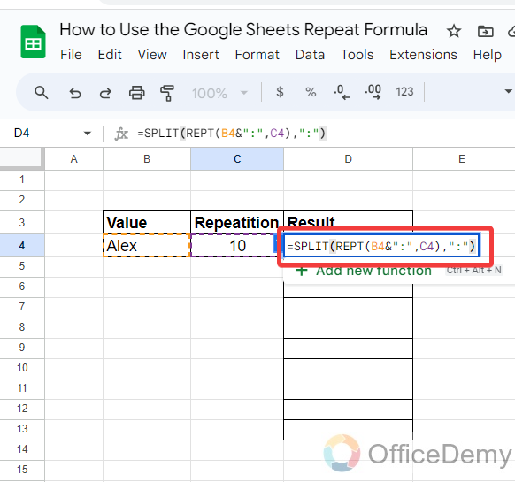 How to Use the Google Sheets Repeat Formula 12