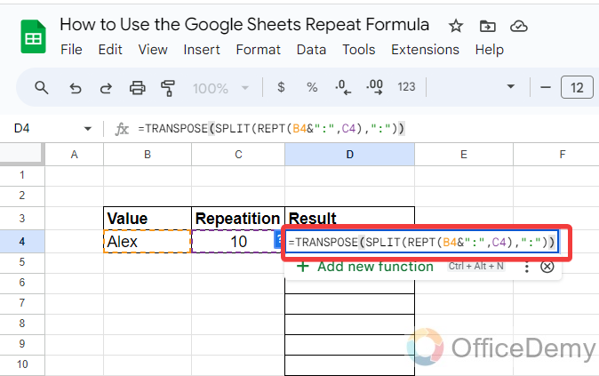 How to Use the Google Sheets Repeat Formula 14