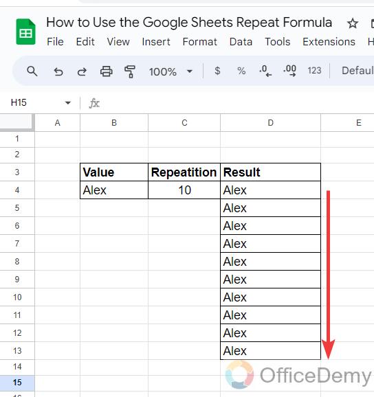 How to Use the Google Sheets Repeat Formula 15