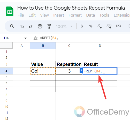 How to Use the Google Sheets Repeat Formula 3