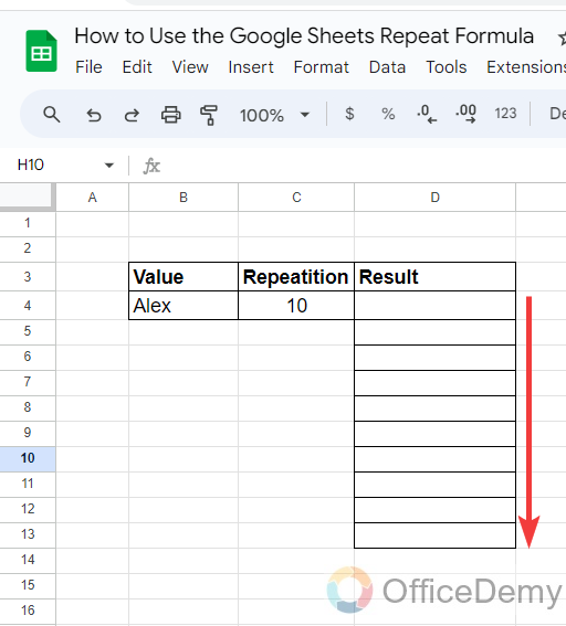 How to Use the Google Sheets Repeat Formula 7