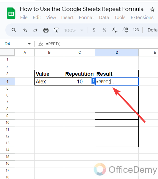How to Use the Google Sheets Repeat Formula 8