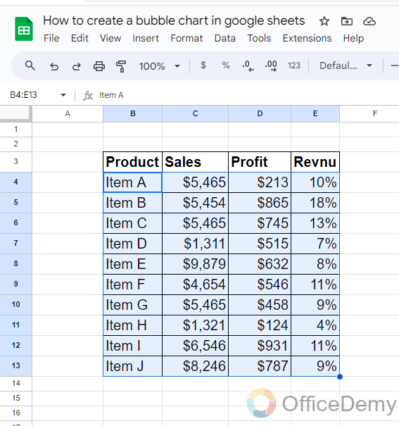 How to create a bubble chart in google sheets 2