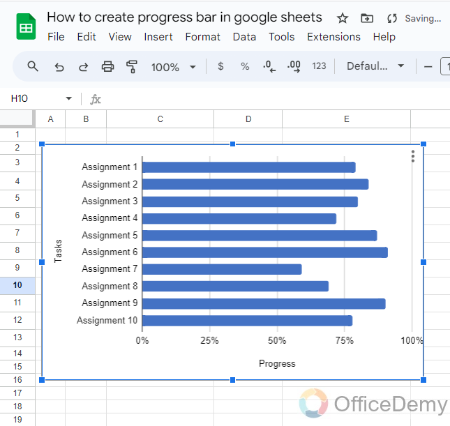 How to create progress bar in google sheets 12