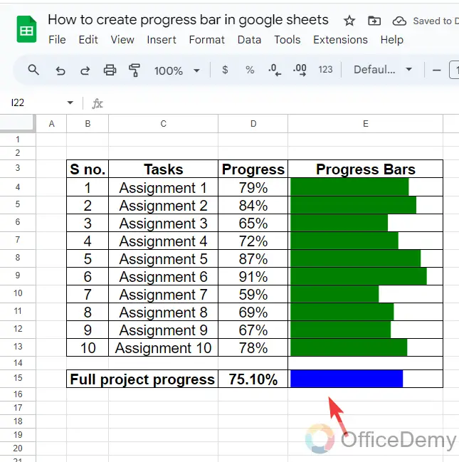 How to create progress bar in google sheets 17