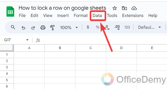 How to lock a row on google sheets 1