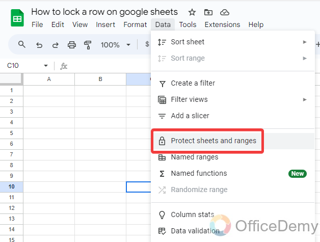 How to lock a row on google sheets 11