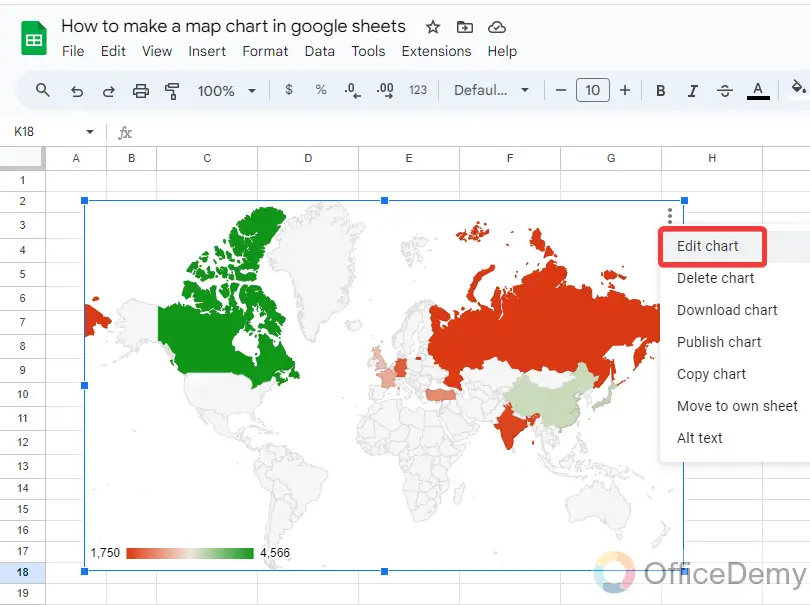 How to make a map chart in google sheets 11