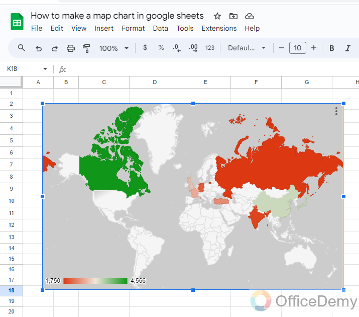 How to make a map chart in google sheets 14