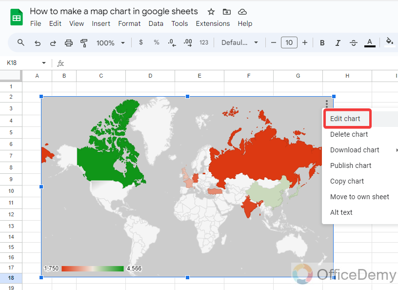 How to make a map chart in google sheets 15