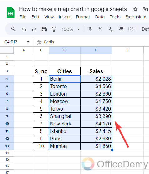 How to make a map chart in google sheets 2