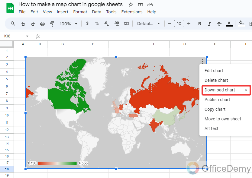 How to make a map chart in google sheets 20