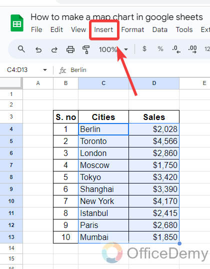 How to make a map chart in google sheets 3