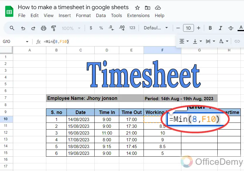 How to make a timesheet in google sheets 15