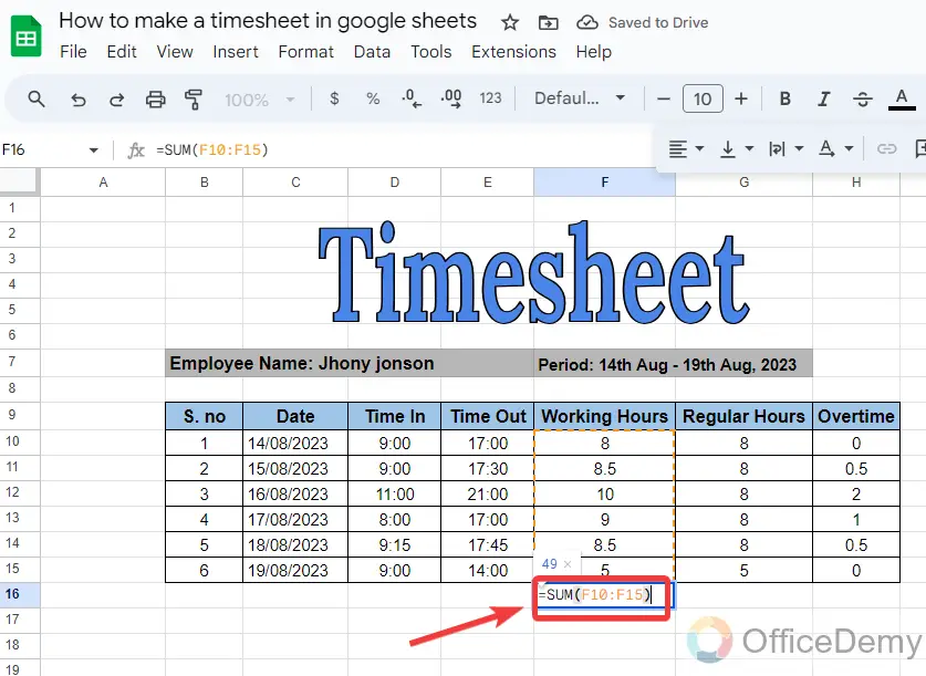 How to make a timesheet in google sheets 18