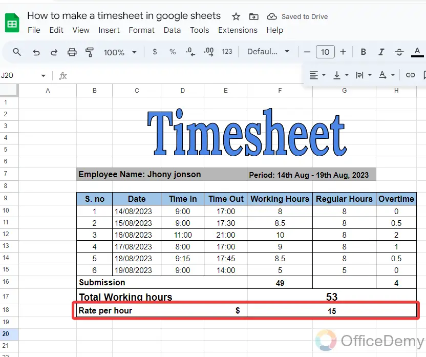How to make a timesheet in google sheets 20