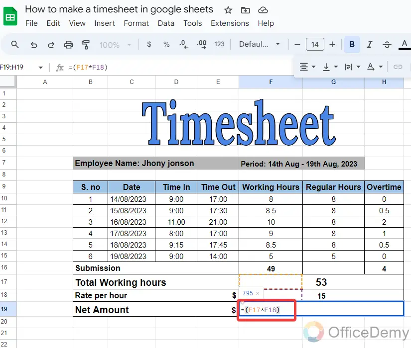 How to make a timesheet in google sheets 21