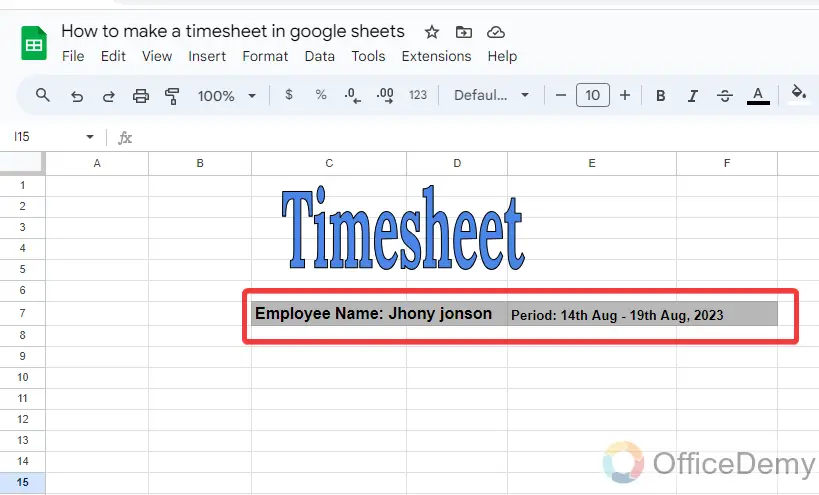 How to make a timesheet in google sheets 4