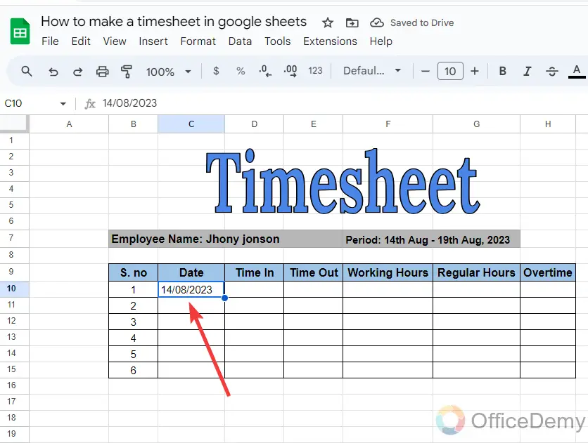 How to make a timesheet in google sheets 6