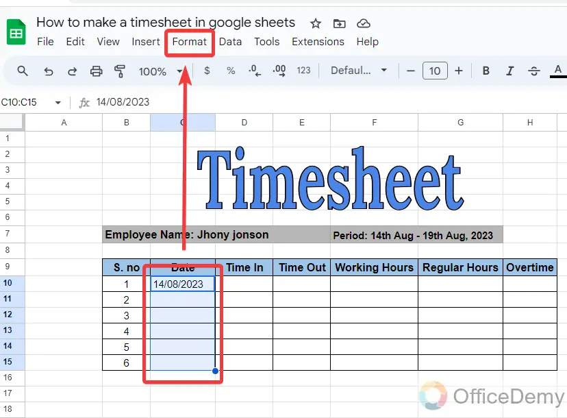 How to make a timesheet in google sheets 7