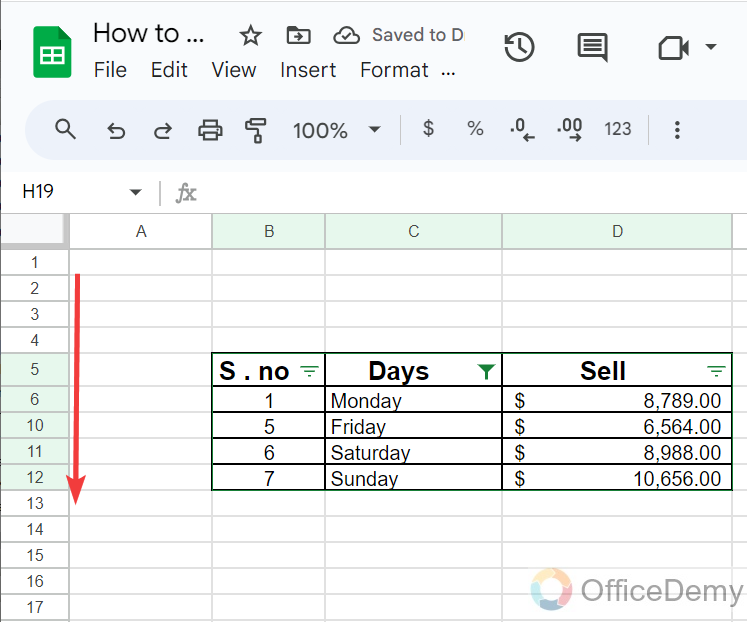 How to show hidden rows in google sheets 12