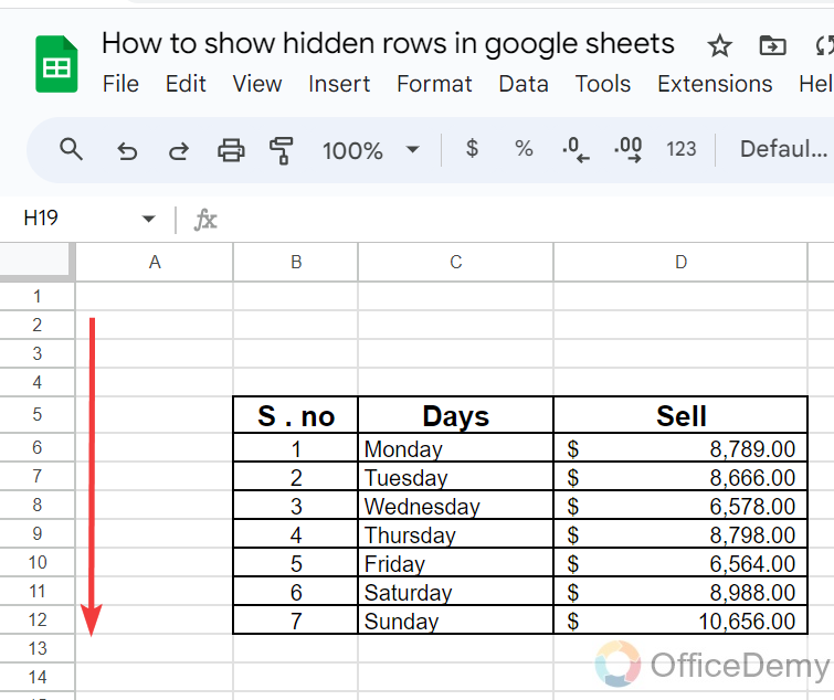 How to show hidden rows in google sheets 15