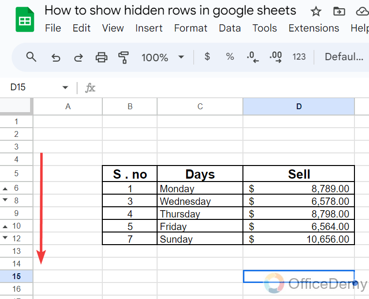 How to show hidden rows in google sheets 16