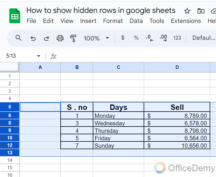 How to show hidden rows in google sheets 17