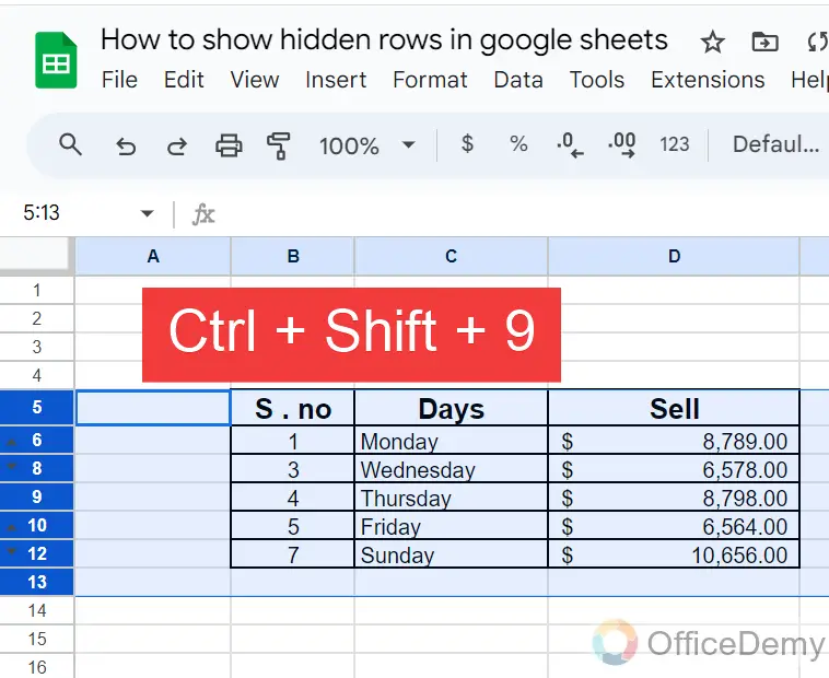How to show hidden rows in google sheets 18