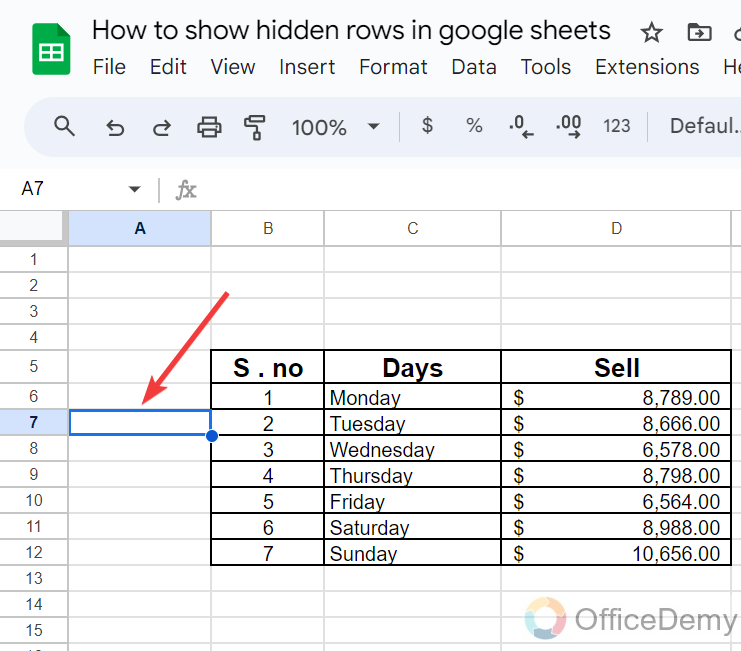 How to show hidden rows in google sheets 22