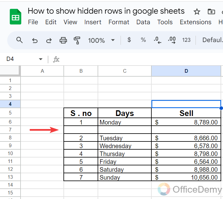 How to show hidden rows in google sheets 24