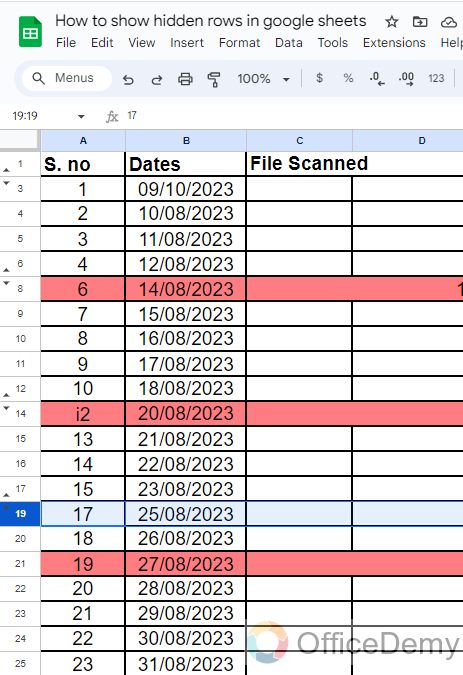 How to show hidden rows in google sheets 8