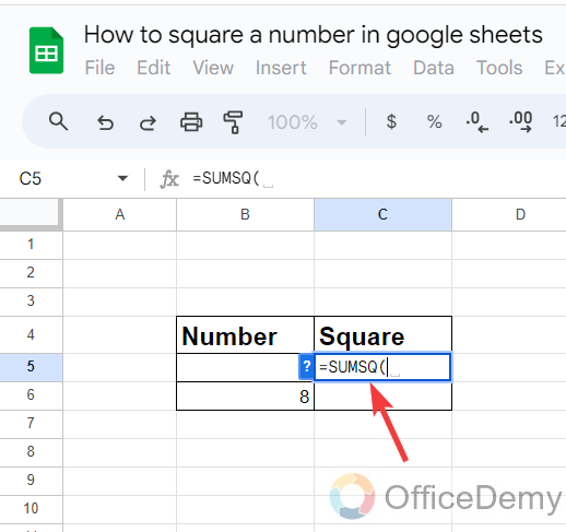 How to square a number in google sheets 11