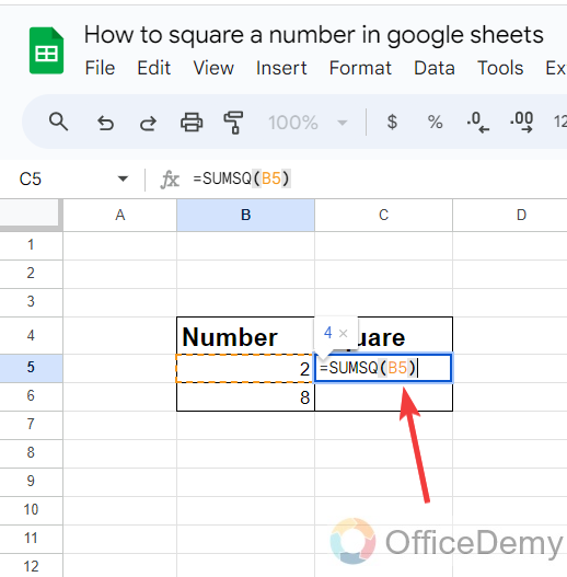 How to square a number in google sheets 12