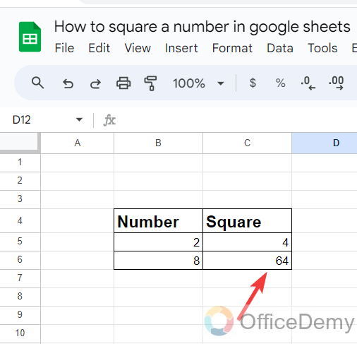 How to square a number in google sheets 13