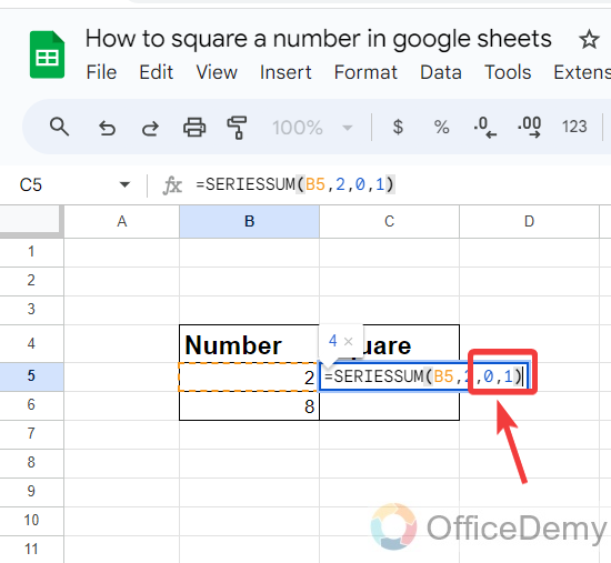 How to square a number in google sheets 17