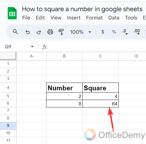 How to square a number in google sheets 18