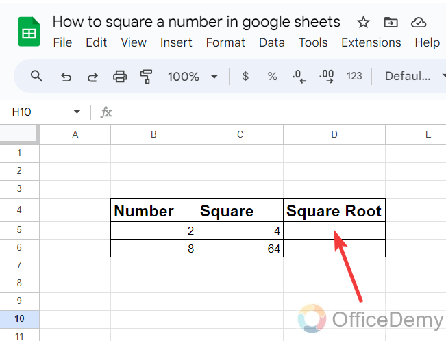 How to square a number in google sheets 19