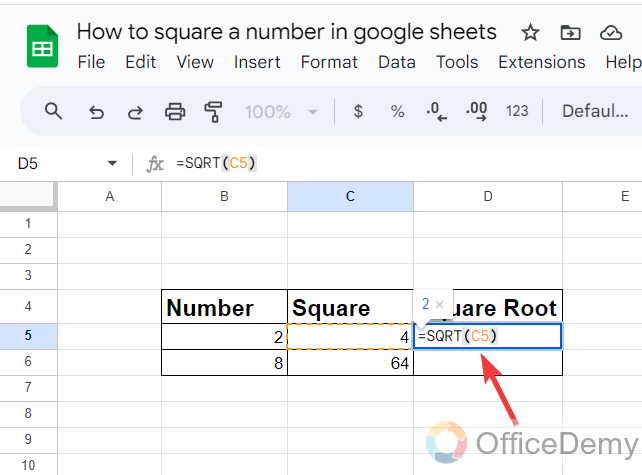 How to square a number in google sheets 21