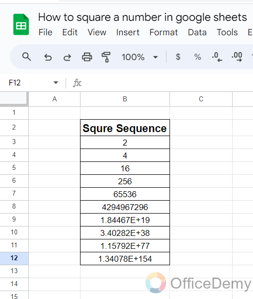 How to square a number in google sheets 26