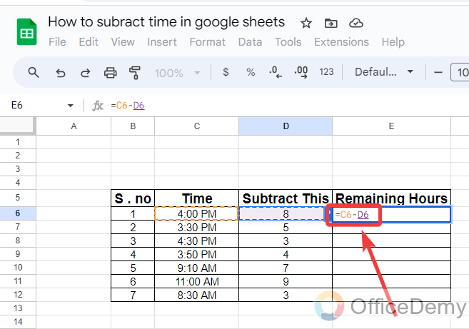 How to subtract time in google sheets 10